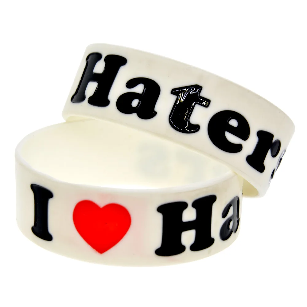 Spot предлагает I Love Haters мягкий силиконовый ручной ремень модные аксессуары 1 дюйм