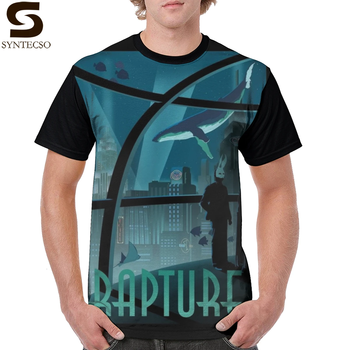 Футболка System Shock Rapture-Bioshock повседневная мужская футболка с принтом милая