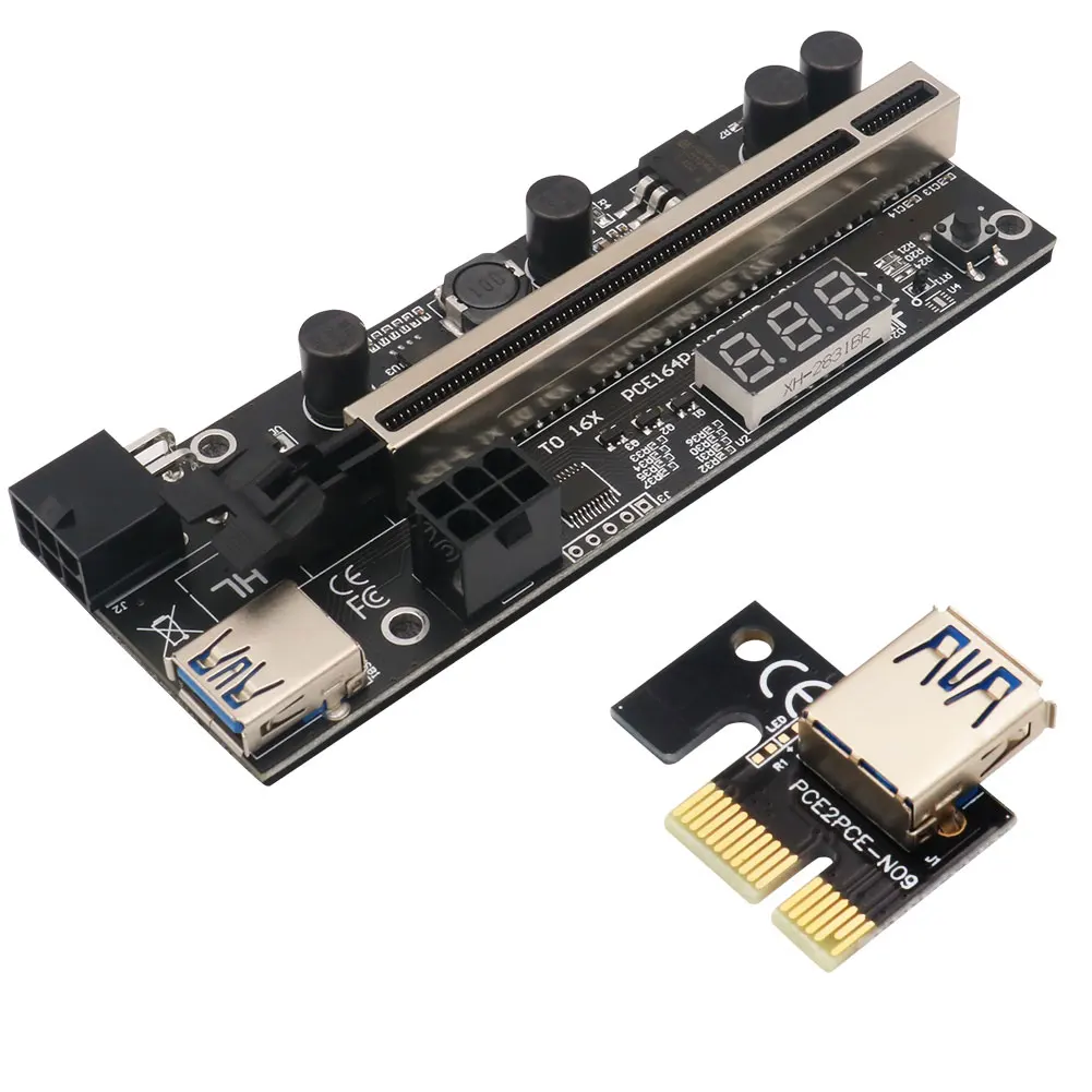 

Видео карта USB кабель удлинитель адаптер PCI-E 1X для 16X Riser удлинитель для головок Графика адаптер карт с Температура Сенсор