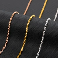 rope bead chain stainless steel long necklaces for women gold sliver color box pendant necklace daily wear statement diy jewelry