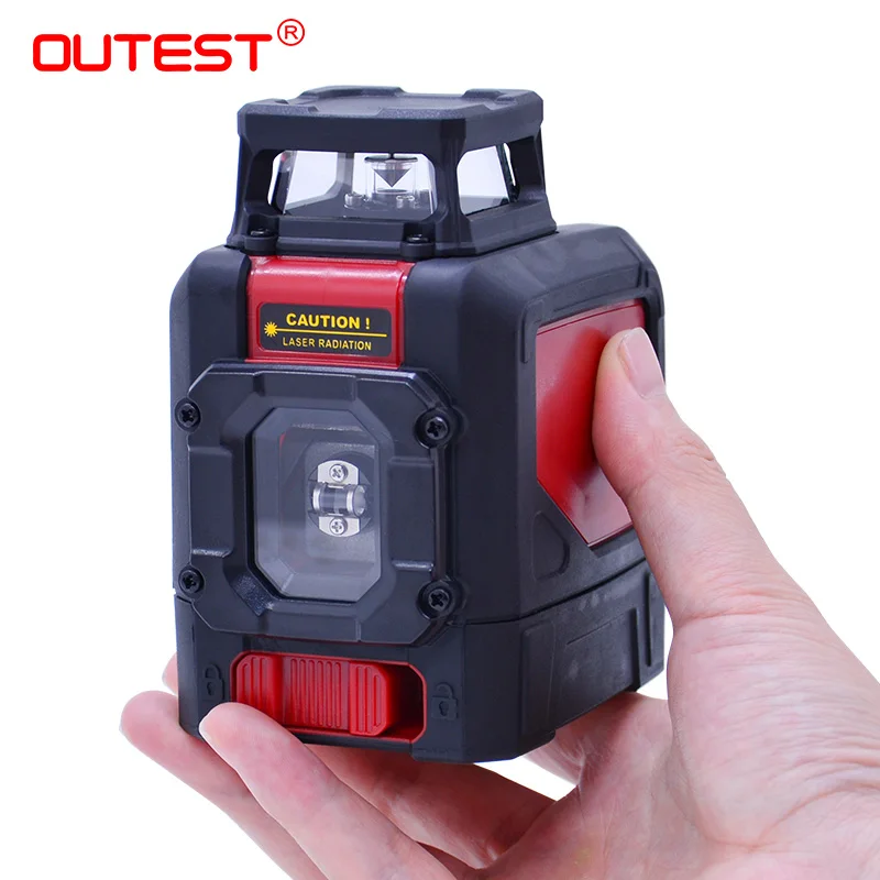 Лазерный уровень OUTEST 5 линий 3d лазер с перекрестными линиями красный луч