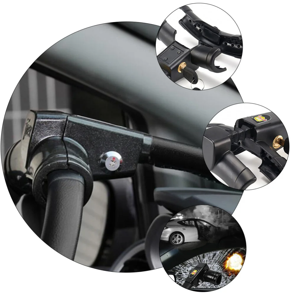 

1 Pc Practical T Shape Lock Car Locking Device Truck Anti-theft Lock (Black)