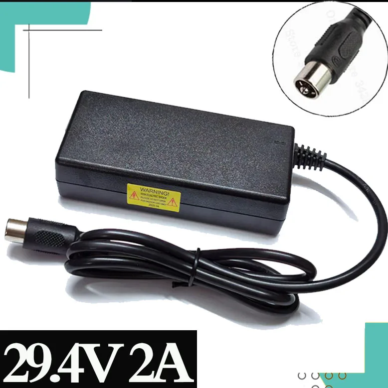 

29.4V 2Acharger for 24V 25.2V 25.9V 29.4V 7S lithium battery pack 29.4V recharger e-bike charger RCA-Steckverbinder+High-qualit
