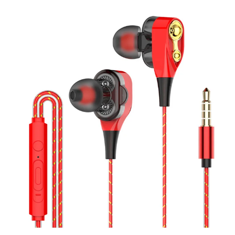 Новый стиль двойные наушники с подвижной катушкой динамики в ухо провода к песня
