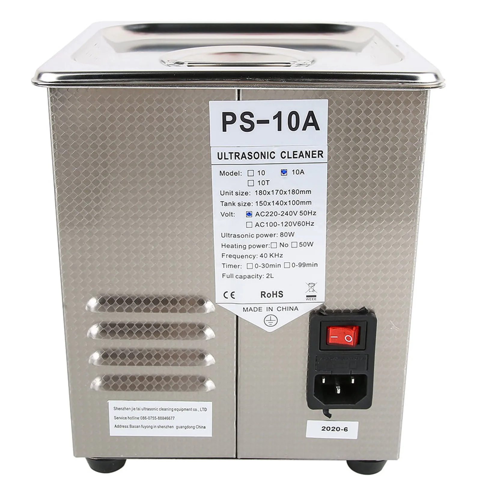 Портативный цифровой мини Ультразвуковой очиститель 2 л 60 Вт с корпусом из