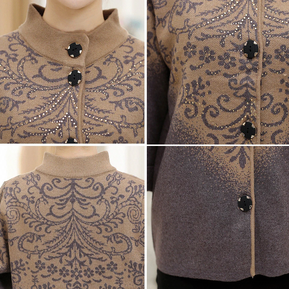 Женский кардиган с рукавами летучая мышь Свободный вязаный свитер цветочным