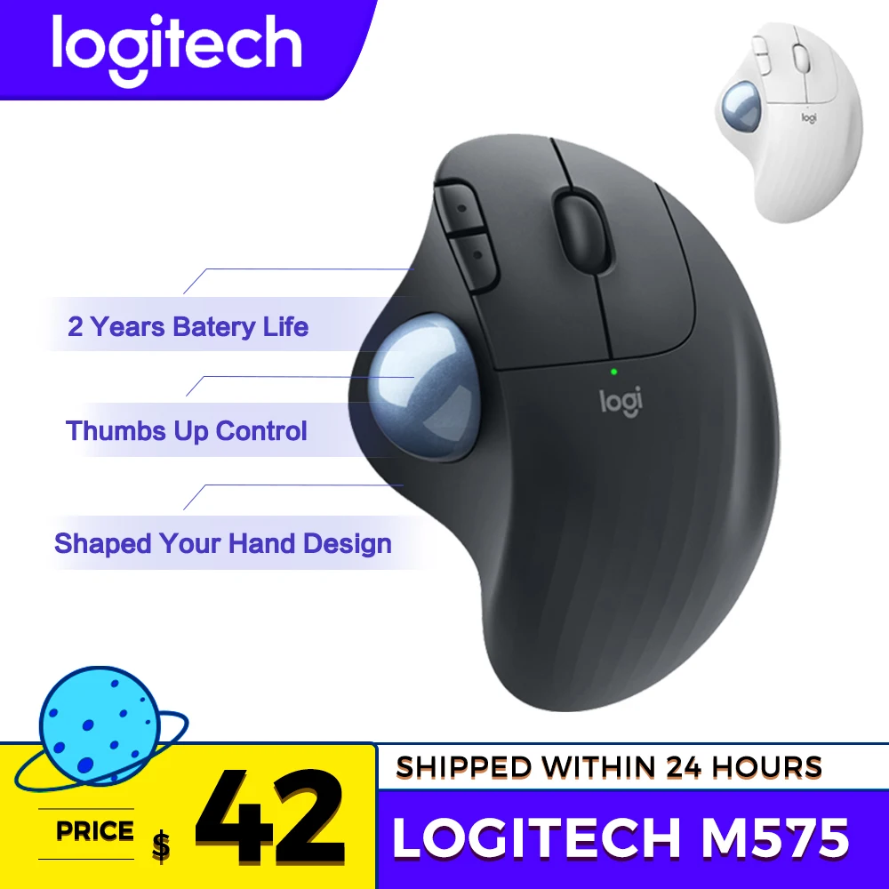 Мышь Logitech M575/M720 Беспроводная с USB-приемником 1000 точек/дюйм | Компьютеры и офис