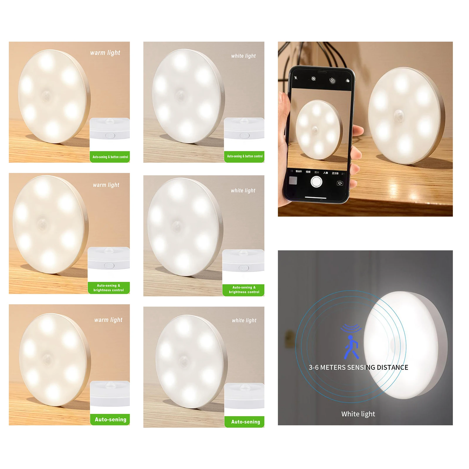 

New Led Motion Sensor Night Light PIR Induction Under Cabinet Lights Stairs Kitchen Closet Lamp