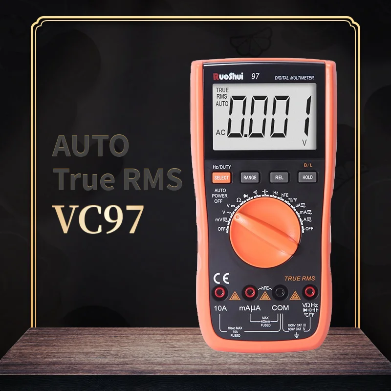 

RuoShui VC97 Цифровой мультиметр Victor 4000 поддерживает Сопротивление Емкость Частота Температура мультиметр автоматический диапазон True RMS