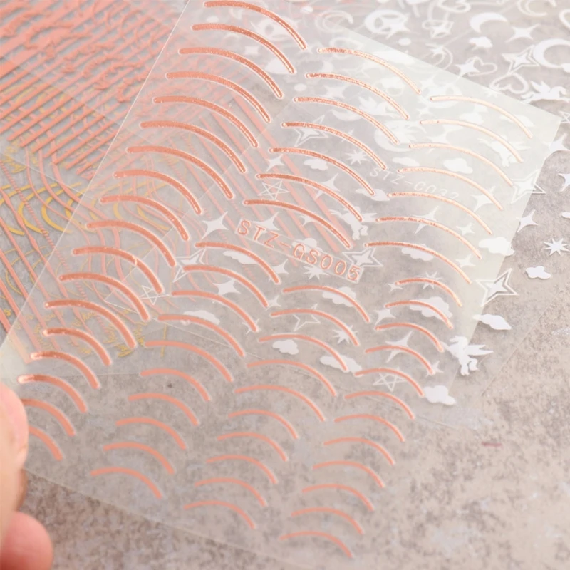 Французский линия лак для ногтей наклейки 3D в полоску самоклеющиеся чередование