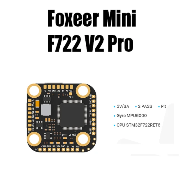 

FOXEER F722 BMS Flight Control FPV remote Control Tuning MPU6000 2-6S 5v 5v/3A 20mm