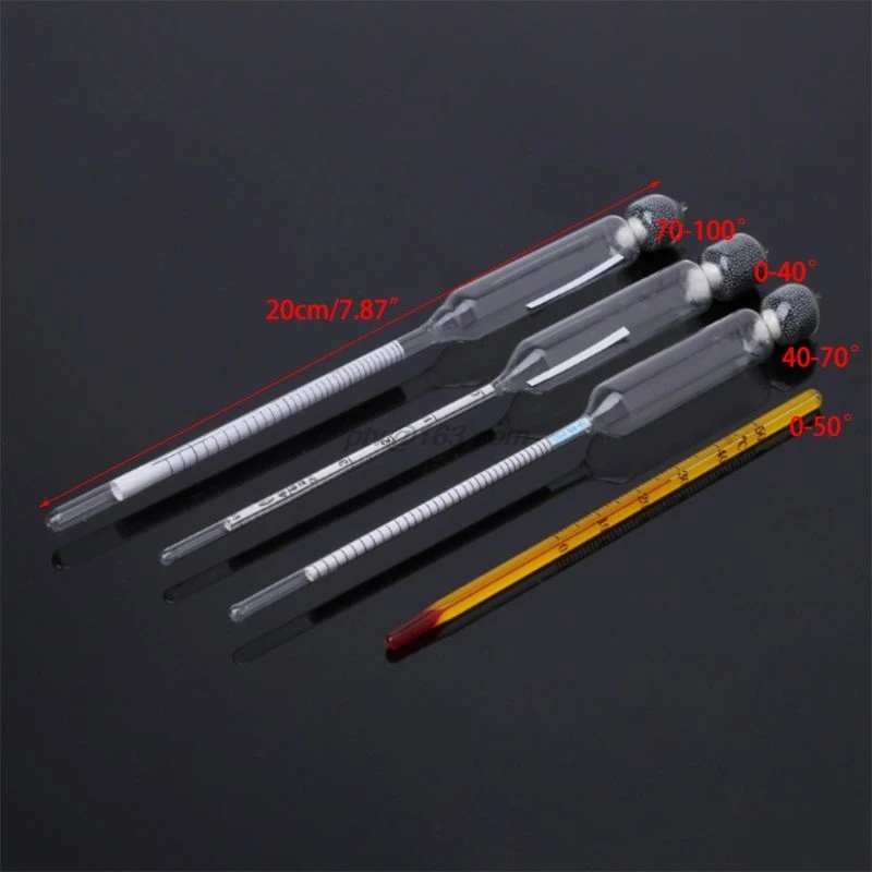 

Hydrometer Tester Vintage measuring bottle wooden box Set Tools Alcoholmeter Alcohol Meter Wine Concentration Meter Thermometer