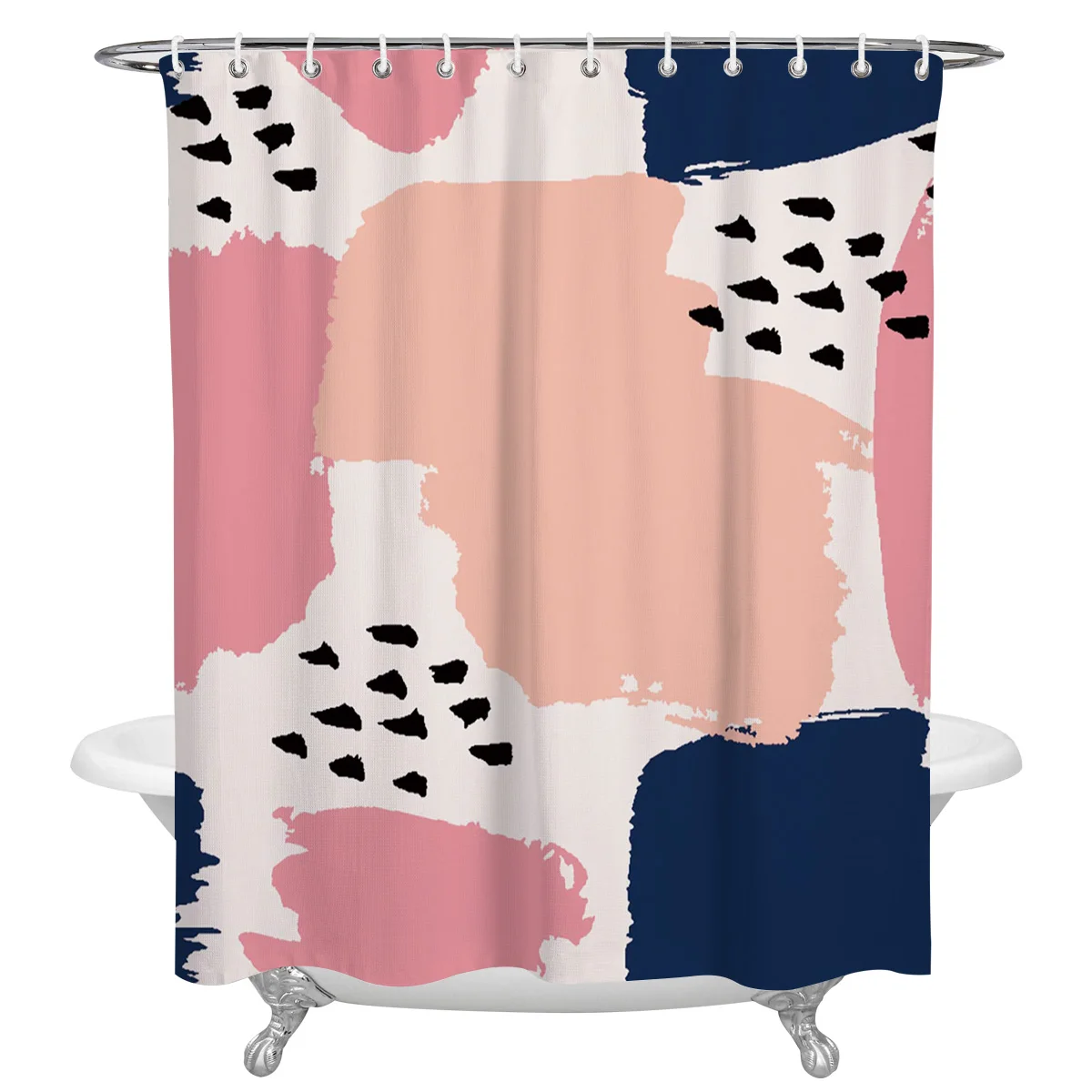 

Цветная занавеска для душа с рисунком в горошек, занавеска с крючками для ванной комнаты занавеска с крючками, декоративная Водонепроницае...