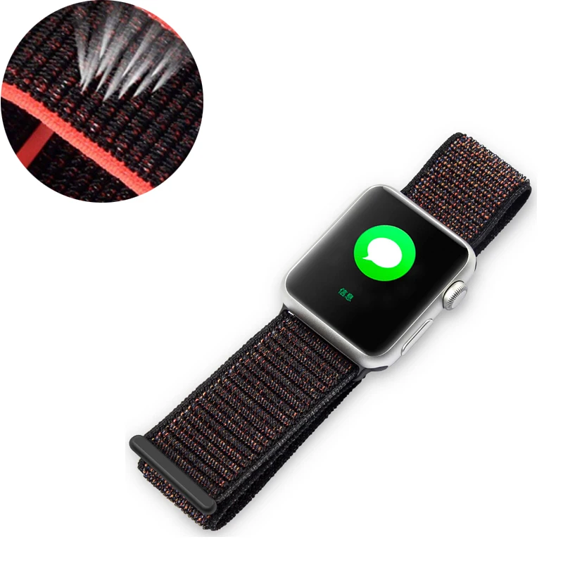 Спортивные петли для наручных часов Apple watch, версии 5 4 44 мм 40 мм, ремешок 42 мм, 38 мм, версия наручных часов Iwatch серии 5/4/3/2/1 двухслойного тканого нейлона браслет ремень