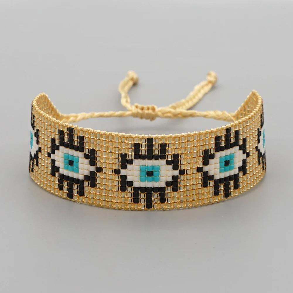Go2Boho Evil Eye Bracelets for Women Pulsera Lucky Jewelry Handmade Jewellery Delica Miyuki Seed Beads Bracelet Gift for Friends