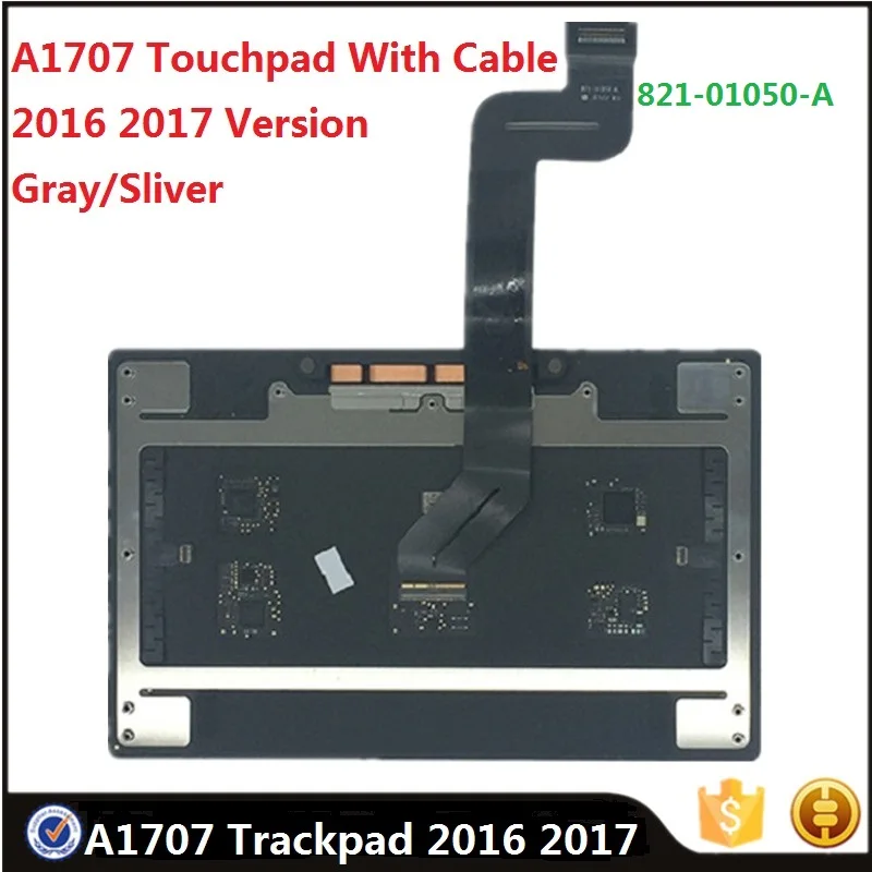 

Оригинальная сенсорная панель A1707 с кабелем 821-01050-A для MacBook Pro Retina, 15 дюймов, конец 2016, середина 2017, серая, серебристая запасная панель для отсл...