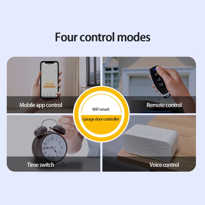 

WIFI Tuya Garage Door Networking Controller Tuya Smart Life APP Control Voice Anti-theft Alarm With Key For Alexa Google Home