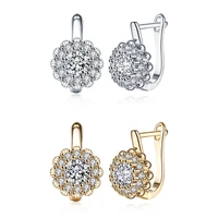 luxury 2sets aaa zircon stud earrings for women rose gold earrings for ladies cute girls silver color jewelry wholesale