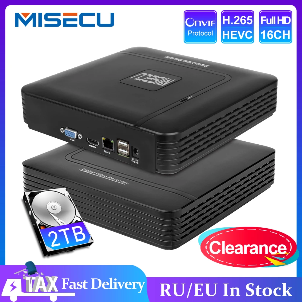 Видеорегистратор MISECU H.265 Mini NVR Full HD real P2P 16 каналов/8 каналов 5 Мп 1080P