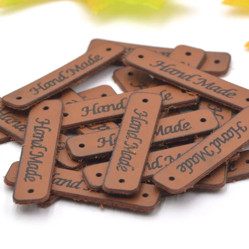 KALASO 20 штук коричневый ручной работы этикетки для одежды кожаной теги шапки сумки