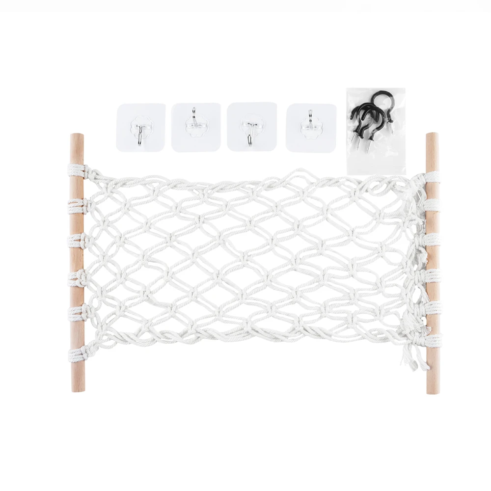 

Kitchen Fruit Hammock Storage Basket Handmade Cotton Rope Weaving Decoration