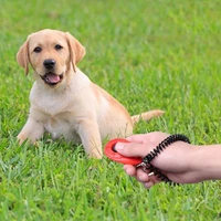 dog training clicker with wrist strap pet training clicker set pet ellipse clicker training tool for dogs four pcs