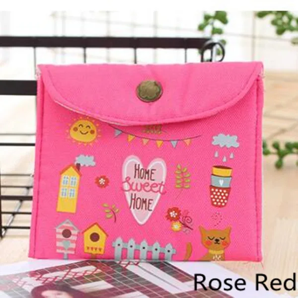 Rose Red Кошелек маленький Повседневный Чехол-кошелек для мелочи Дамская мода мультяшный доллар мешок для денег влажный макияж многоразовый Менструальный коврик сумка набор инструментов - Цвет: Rose Red