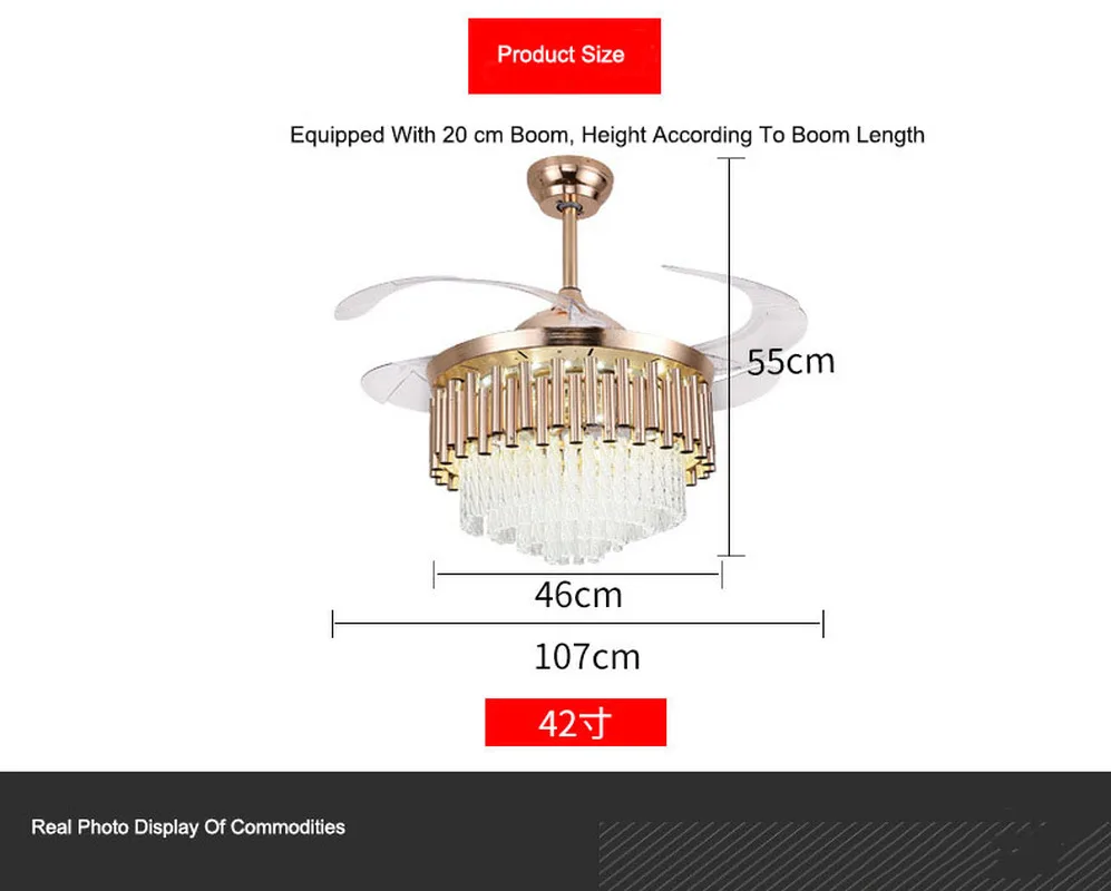 42 дюймов потолочный вентилятор-светильник Спальня Обеденная с пультом