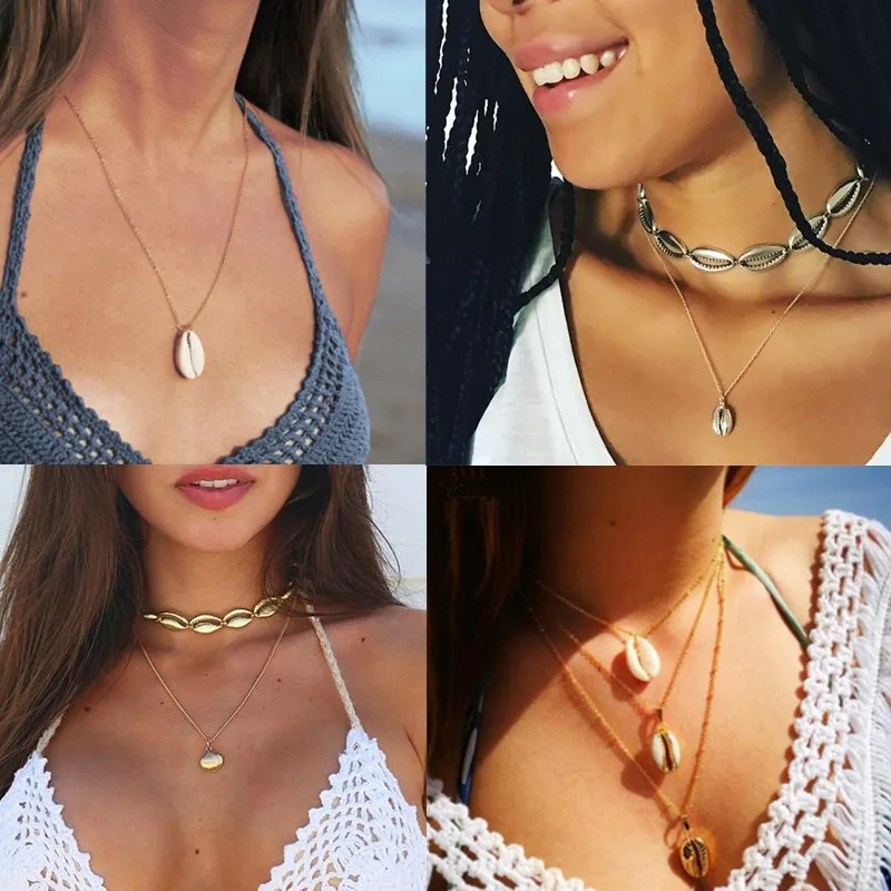 Горячая раковины ожерелье из ракушек для женщин ювелирные изделия летние