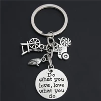 1pc farmer keychain gift farm girl equipment tractor keyring corn on the cob do what you love jewelry e2048