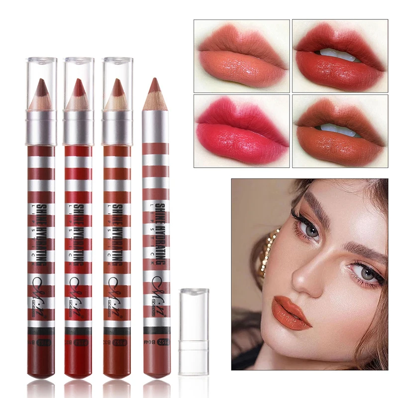 1 шт. матовый карандаш для губ 4 цвета розовый красный телесный тыквенный крем