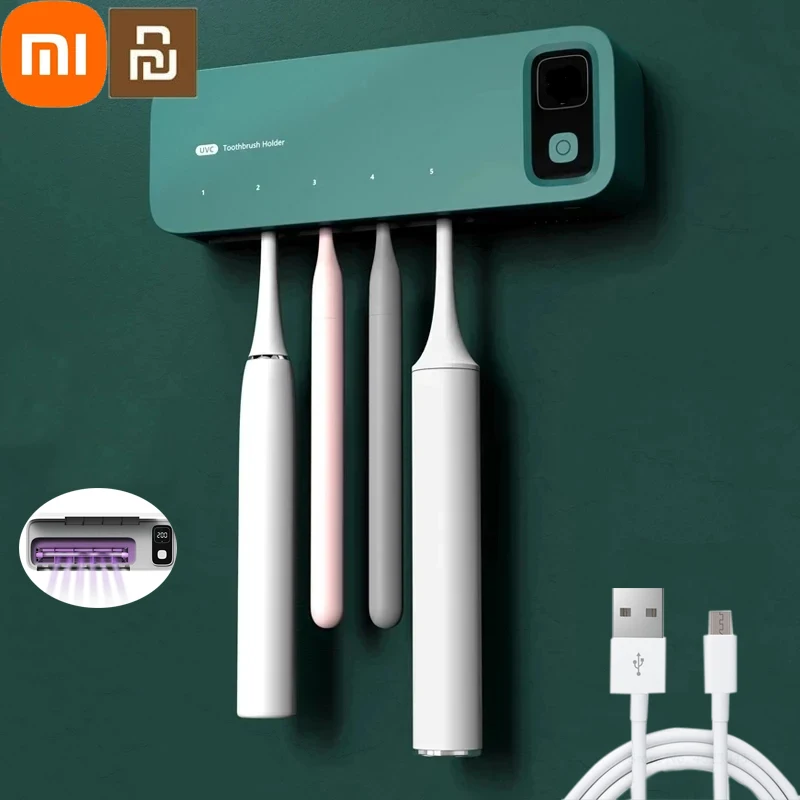 

Новинка 2021, умная УФ-зубная щетка Xiaomi Youpin, стерилизатор, перезаряжаемый настенный держатель для сушки зубной щетки со светодиодным дисплеем