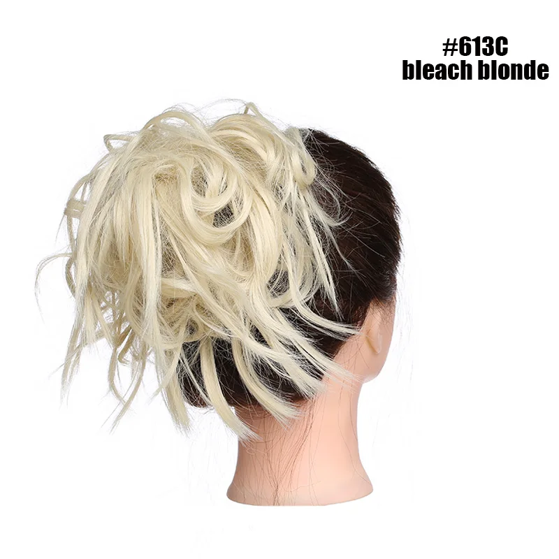 bleach blonde S-noilite 45 г резинка для волос булочка пончик-шиньон синтетические волосы для наращивания Высокая температура волокна поддельные волосы кусок для женщин - Цвет: bleach blonde