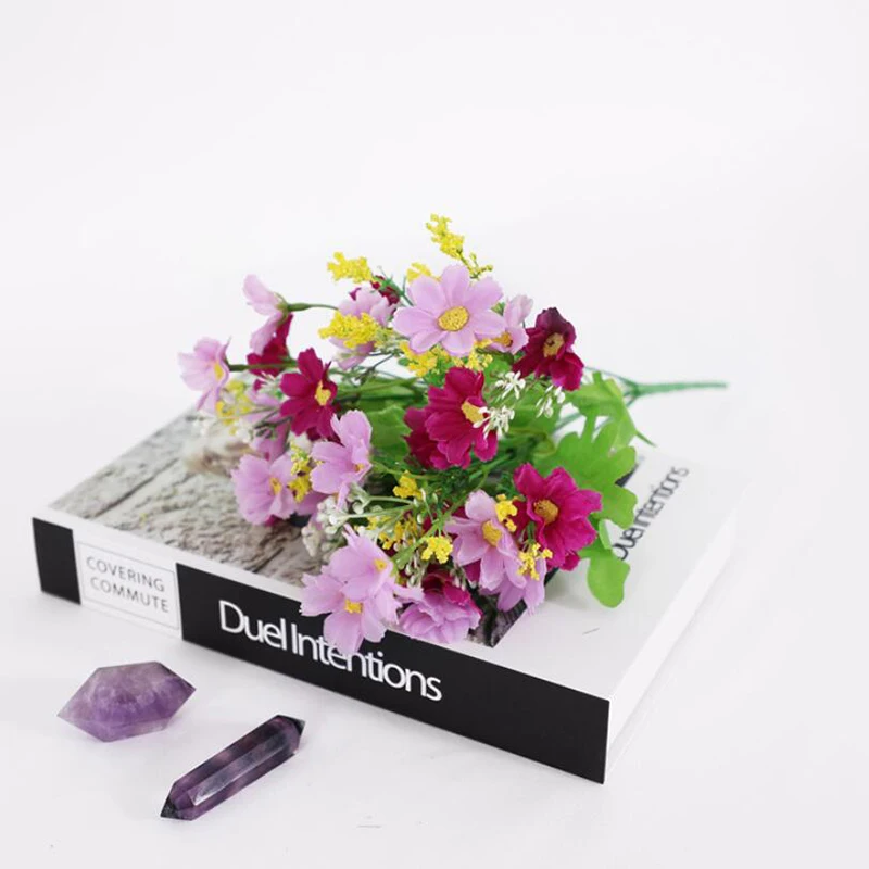 

One Bouquet Cute Silk Daisy Artificial Decorative Flower DIY Wedding Flower Bouquet Home Room Table Decoration