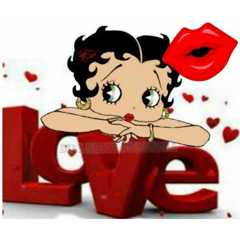 5D сделай сам алмазная вышивка мультфильм Betty Boop &quotLove&quot крестиком на рисунке