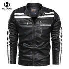 Мужская байкерская куртка из ПУ кожи, с вышивкой, размеры до 3XL