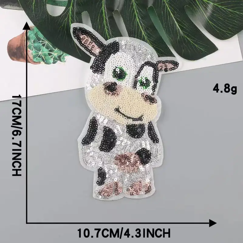 

Sequin embroidery logo animal cow sequin cloth logo clothing shoes hats bags jewelry accessories embroidery cloth stickers