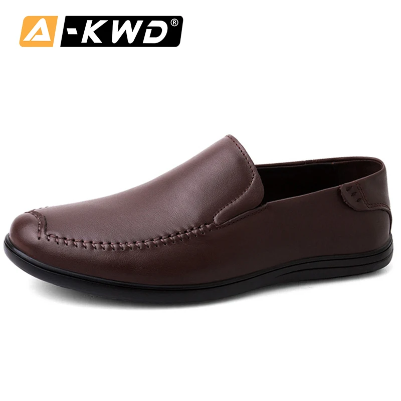 

Summer Genuine Leather Men Casual Shoes 2020 Mens Loafers Moccasins Breathable Slip on Black Driving Shoes Men Plus Size 37-47