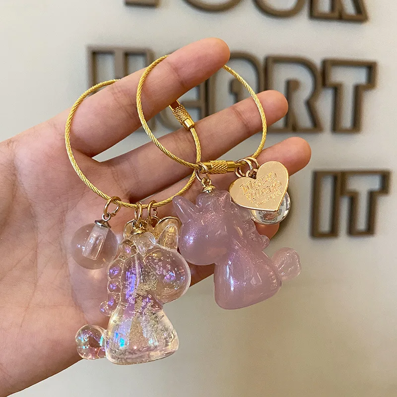 Новый креативный Прозрачный кристаллический одноугольный брелок для ключей