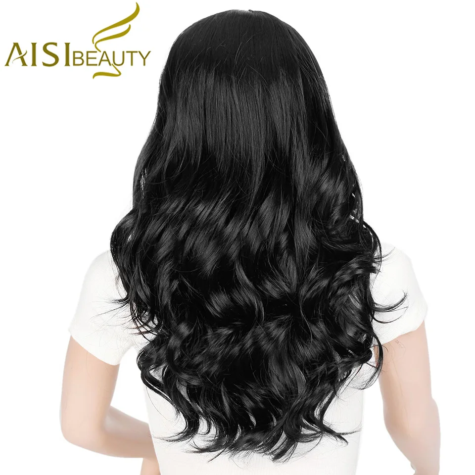 AISI BEAUTY Ombre длинный волнистый парик синтетические волосы парики для женщин косплей/вечерние черный коричневый блонд/серый высокая плотность термостойкие