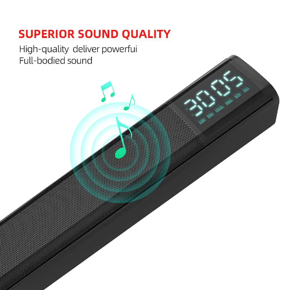 Wireless Speaker Bluetooth5.0 2200mAh Battery Portable Stereo Loudspeaker Desktop Handsfree Sound Bar for Computer TV Phone Car |