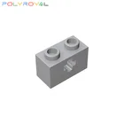 Строительные блоки, 1x2, с отверстием для вала, 10 шт., совместимые детали для сборки, детали Moc, игрушка в подарок 32064