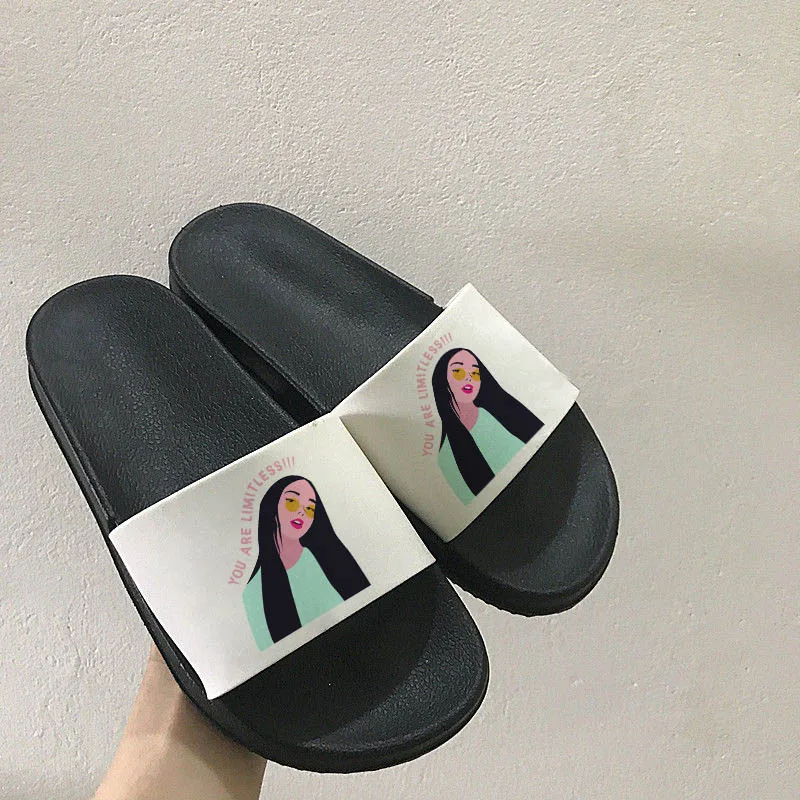 

Middle Finger Harajuku Girl Shoes for Women 2021 Fashion Women Slippers home indoor slippers Cartoon Pattern Cute Printed Shoes