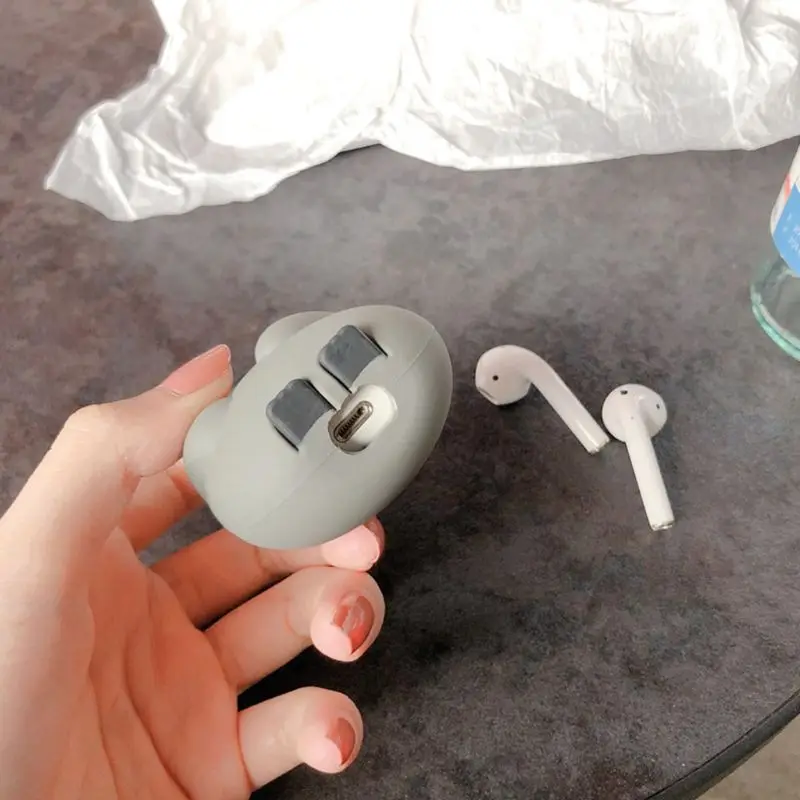 Милый Пингвин Стиль Защитный чехол силиконовый с карабином для Airpods 1/2 |