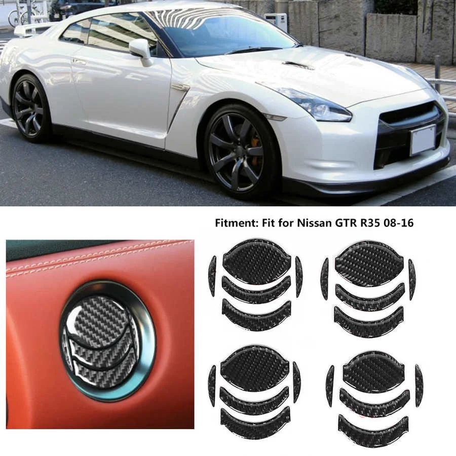 

20pcs Central Air Outlet Trim Cover Kit Carbon Fiber Decoration Fit for Nissan GTR R35 2008- car auto accessories