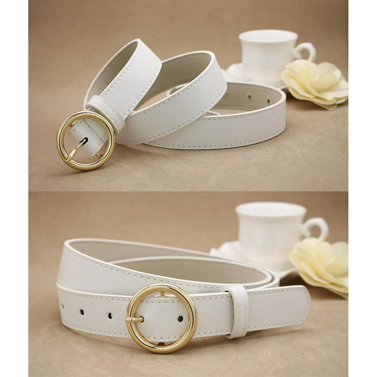 6 цветов Модные Золотые круглые ремни с пряжкой женские кожаные для женщин одежда