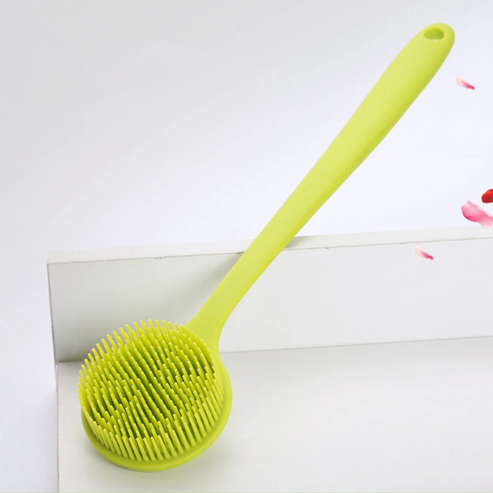 

Bristles Eco-friendly Long Handle Back Scrubber Soft Portable Massage Silicone With Handle Body Shower Bath Cleaning