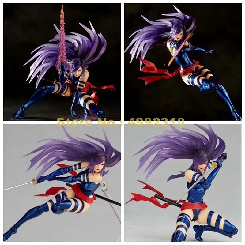 Супер Герои девушка psylocke x man подвижная ПВХ фигурка Коллекционная модель 16 см