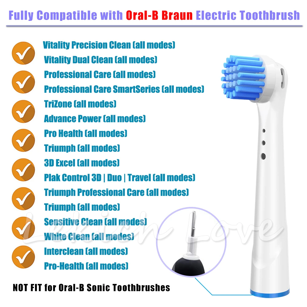 4 головки для электрической зубной щетки Oral B в комплекте 30 зубных нитей легкой