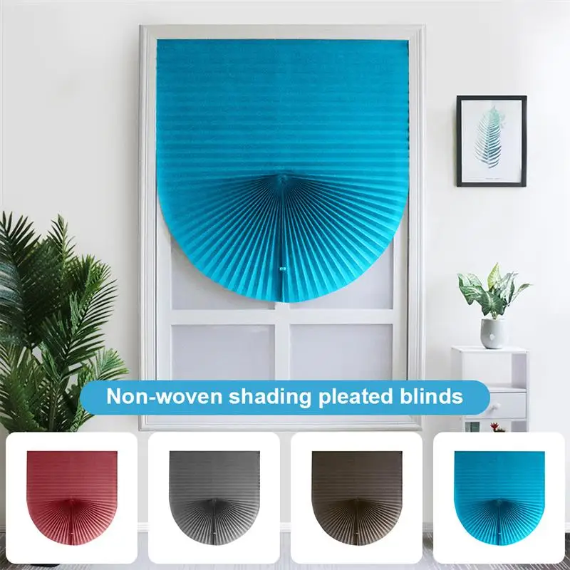 

Adhesive Window Pleated Zebra Blinds And Shades Blind Roller Blackout Curtain For Bedroom Living Room Balcony 90x180cm Blue